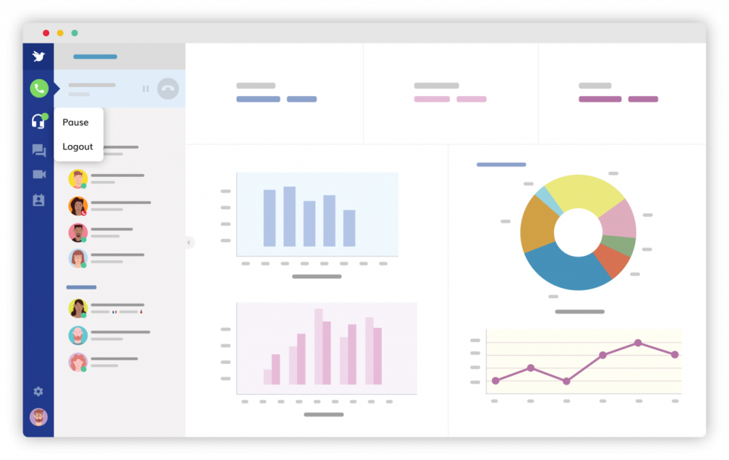 Illustration interface dashboard wazo